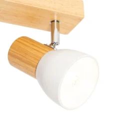 Plafondspot hout en wit 2-lichts verstelbaar - Thorin