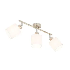 Plafondspot staal met witte kap 3-lichts verstelbaar - Hetta