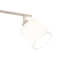 Plafondspot staal met witte kap 3-lichts verstelbaar - Hetta