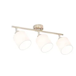 Plafondspot staal met witte kap 3-lichts verstelbaar - Hetta