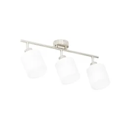 Plafondspot staal met witte kap 3-lichts verstelbaar - Hetta