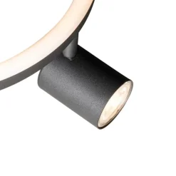 Plafondspot zwart GU10 50mm 3-lichts rond incl. backlight - Back Up