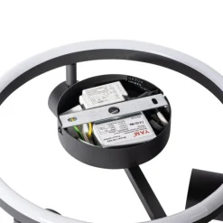 Plafondspot zwart GU10 50mm 3-lichts rond incl. backlight - Back Up