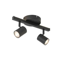 Plafondspot zwart GU10 50mm 2-lichts incl. backlight - Back Up