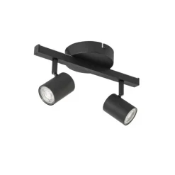 Plafondspot zwart GU10 50mm 2-lichts incl. backlight - Back Up