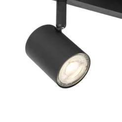 Plafondspot zwart GU10 50mm 2-lichts incl. backlight - Back Up