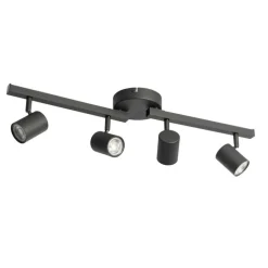 Plafondspot zwart GU10 50mm 4-lichts incl. backlight - Back Up