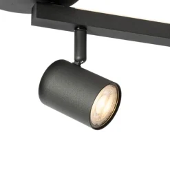Plafondspot zwart GU10 50mm 4-lichts incl. backlight - Back Up