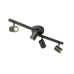 Plafondspot zwart GU10 50mm 4-lichts incl. backlight - Back Up