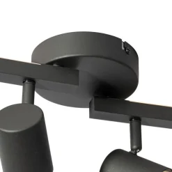 Plafondspot zwart GU10 50mm 4-lichts incl. backlight - Back Up