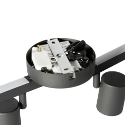 Plafondspot zwart GU10 50mm 4-lichts incl. backlight - Back Up