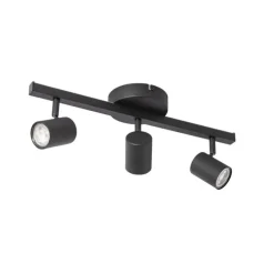 Plafondspot zwart GU10 50mm 3-lichts incl. backlight - Back Up