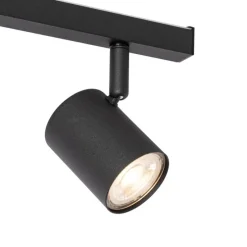 Plafondspot zwart GU10 50mm 3-lichts incl. backlight - Back Up