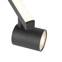 Plafondspot zwart GU10 50mm 3-lichts incl. backlight - Back Up