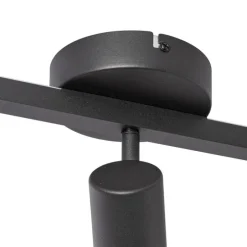 Plafondspot zwart GU10 50mm 3-lichts incl. backlight - Back Up