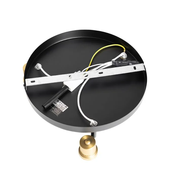 Plafondspot zwart met goud met smoke glas 3-lichts - Zuzanna