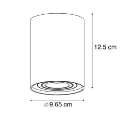 Plafondspot zwart met goud draai- en kantelbaar - Rondoo up