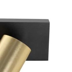 Plafondspot zwart met goud verstelbaar 2-lichts - Jeana Luxe