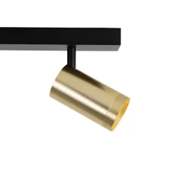 Plafondspot zwart met goud verstelbaar 2-lichts - Jeana Luxe