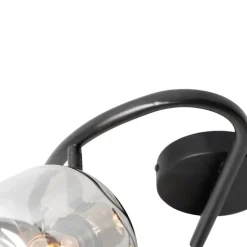 Plafondspot zwart met smoke glas rond 3-lichts - Zuzanna