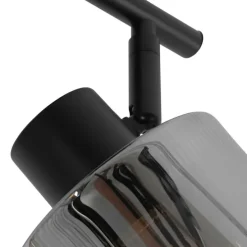 Plafondspot zwart met smoke glas 2-lichts verstelbaar - Laura