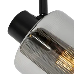 Plafondspot zwart met smoke glas 3-lichts verstelbaar - Laura