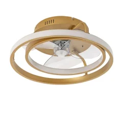 Plafondventilator goud 46.5cm incl. LED met afstandsbediening - Kees
