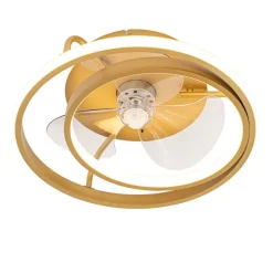 Plafondventilator goud 46.5cm incl. LED met afstandsbediening - Kees