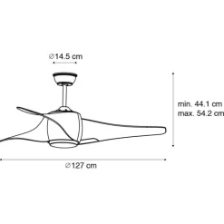 Plafondventilator hout incl. LED met afstandsbediening - Sirocco 50