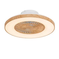 Plafondventilator hout print 60cm incl. LED dimbaar met afstandsbediening - Climo