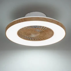 Plafondventilator hout print 60cm incl. LED dimbaar met afstandsbediening - Climo