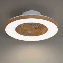 Plafondventilator hout print 60cm incl. LED dimbaar met afstandsbediening - Climo