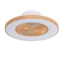 Plafondventilator hout print 60cm incl. LED dimbaar met afstandsbediening - Climo