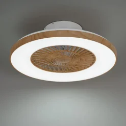 Plafondventilator hout print 60cm incl. LED dimbaar met afstandsbediening - Climo