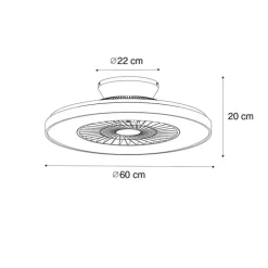 Plafondventilator hout print 60cm incl. LED dimbaar met afstandsbediening - Climo