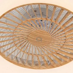 Plafondventilator hout print 60cm incl. LED dimbaar met afstandsbediening - Climo