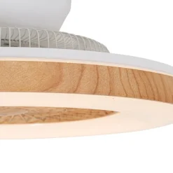 Plafondventilator hout print 60cm incl. LED dimbaar met afstandsbediening - Climo