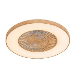 Plafondventilator hout print 60cm incl. LED dimbaar met afstandsbediening - Climo