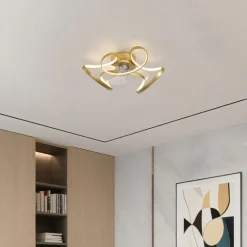 Plafondventilator messing 55cm incl. LED dimbaar met afstandsbediening - Mandy