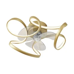 Plafondventilator messing 55cm incl. LED dimbaar met afstandsbediening - Mandy