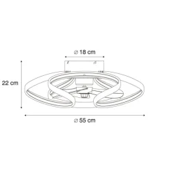 Plafondventilator messing 55cm incl. LED dimbaar met afstandsbediening - Mandy