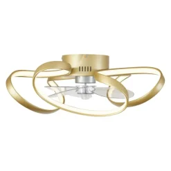 Plafondventilator messing 55cm incl. LED dimbaar met afstandsbediening - Mandy