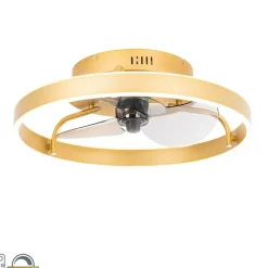 Plafondventilator messing 50cm incl. LED dimbaar met afstandsbediening - Maddy