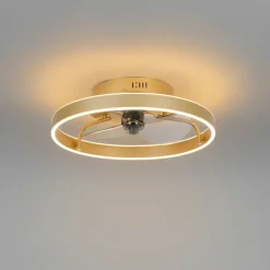 Plafondventilator messing 50cm incl. LED dimbaar met afstandsbediening - Maddy