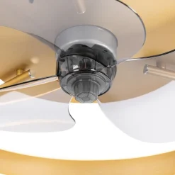 Plafondventilator messing 50cm incl. LED dimbaar met afstandsbediening - Maddy