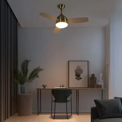 Plafondventilator messing 96cm met afstandsbediening - Rotar