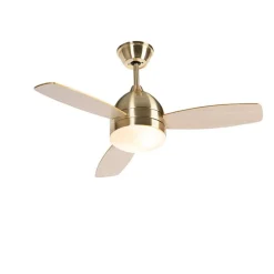 Plafondventilator messing 96cm met afstandsbediening - Rotar