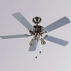 Plafondventilator staal 110cm 3-lichts met trekschakelaar - Mistral