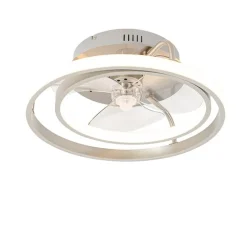 Plafondventilator staal 46.5cm incl. LED met afstandsbediening - Kees