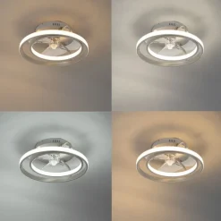 Plafondventilator staal 46.5cm incl. LED met afstandsbediening - Kees